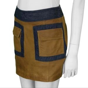 Michael Michael Kors Caramel Leather Skirt
